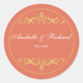 Elegant Victoriaans Ronde Sticker (Voorkant)