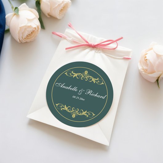 Elegant Victoriaans Ronde Sticker