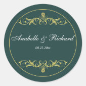 Elegant Victoriaans Ronde Sticker (Voorkant)