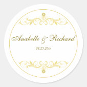 Elegant Victoriaans Ronde Sticker (Voorkant)