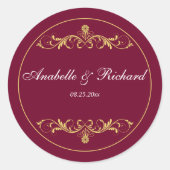 Elegant Victoriaans Ronde Sticker (Voorkant)