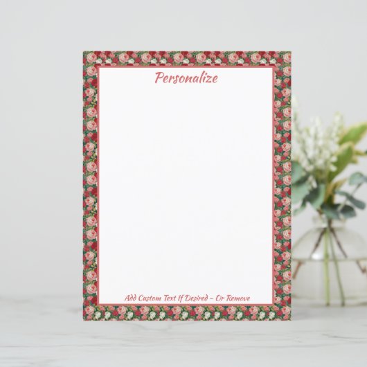 Elegant  Victoriaans rood roze rozen (Staand voorkant)