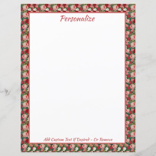 Elegant Victoriaans rood roze rozen (Voorkant)