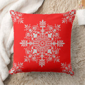 Elegant Victoriaans rood wit flesvormig patroon Kussen (Deken)