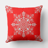 Elegant Victoriaans rood wit flesvormig patroon Kussen (Achterkant)