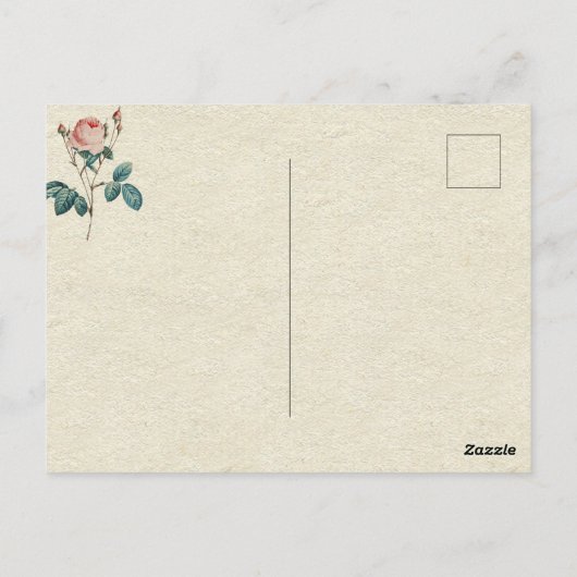 Elegant  Victoriaans Roos Antiek Muzieknoten Briefkaart (Achterkant)