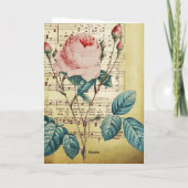 Elegant  Victoriaans Roos Antiek Muzieknoten Kaart (Achterkant)