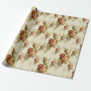 Elegant  Victoriaans Roos Floral Pattern Gift Cadeaupapier