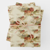 Elegant Victoriaans Roos Floral Pattern Inpakpapier Vel (In situ)