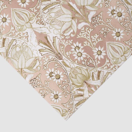 Elegant  Victoriaans Roos Gold Flower Tissuepapier (Detail)