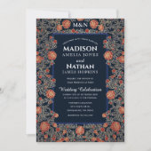 Elegant Victoriaans Roos Gold Foil Wedding Kaart (Voorkant)