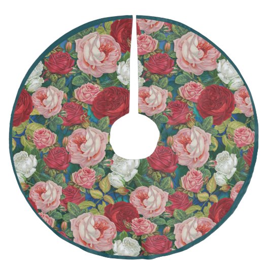 Elegant  Victoriaans Roos roze rood  Kerstboom Rok (Voorkant)