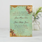 Elegant Victoriaans Roos Uitnodiging (Staand voorkant)