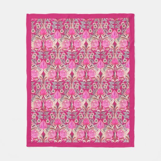 Elegant  Victoriaans roze bloem Fleece Deken (Voorkant)