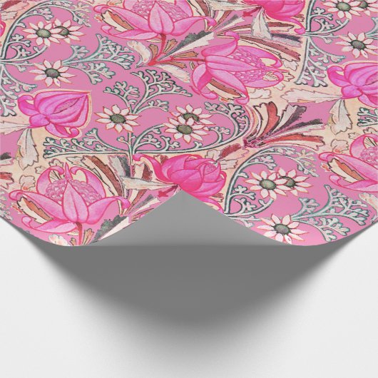 Elegant Victoriaans roze bloemen Patroon Wra Cadeaupapier (Hoek)