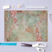 Elegant Victoriaans roze bloemen  Tissuepapier (Craft)