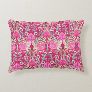 Elegant  Victoriaans Roze Bloempatroon Accent Kussen