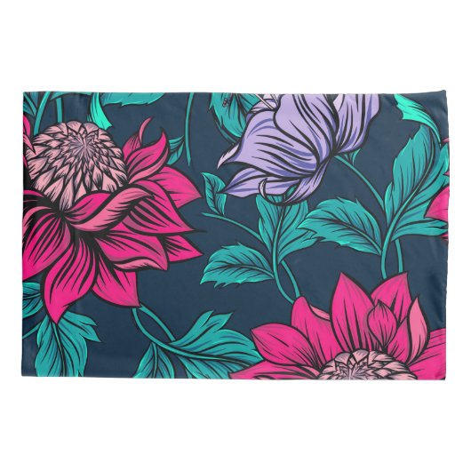 Elegant Victoriaans Roze Floral Artwork | Kussensloop (Achterkant-Links)