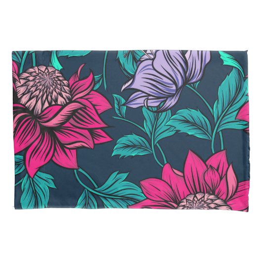 Elegant Victoriaans Roze Floral Artwork | Kussensloop (Voorkant-Links)