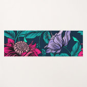 Elegant Victoriaans Roze Floral Artwork | Yogamat (Voorkant (horizontaal))