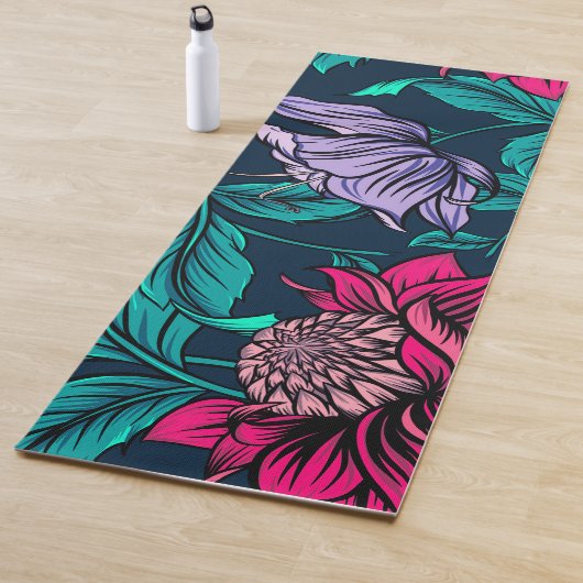 Elegant Victoriaans Roze Floral Artwork | Yogamat (In situ)