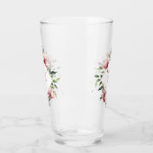 Elegant Victoriaans Roze Floral Border Monogramed  Glas (Links)