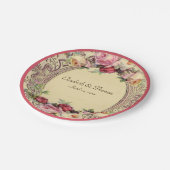Elegant Victoriaans Roze Rozen Papier Bord (Gekanteld)