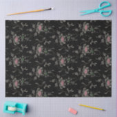 Elegant Victoriaans Rozen op zwarte achtergrond Tissuepapier (Craft)