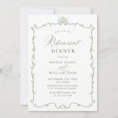 Elegant Victoriaans Sage Green repetitie diner Kaart (Voorkant)