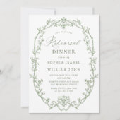 Elegant Victoriaans Sage Green repetitie diner Kaart (Voorkant)