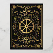 Elegant Victoriaans Steampunk Wedding Folie Uitnodiging (Achterkant)