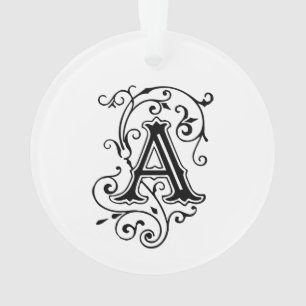 Elegant Victoriaans stijlletter A Monogram Ornament