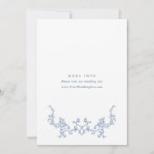 Elegant Victoriaans stoffig blauw repetitiediner Kaart (Achterkant)