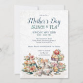 Elegant Victoriaans Tea Party Brunch Event Kaart (Voorkant)