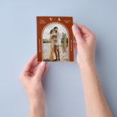 Elegant Victoriaans Terracota Wedding Save the Dat Flyer (Hand)