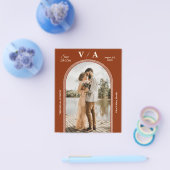 Elegant Victoriaans Terracota Wedding Save the Dat Flyer (Enkel)