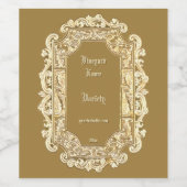 Elegant Victoriaans Tijdperk 1850 Cartouche Wijn Etiket (Enkel label)