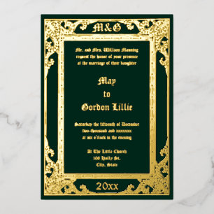 Elegant Victoriaans tijdperk 1877 Folie Uitnodiging