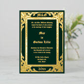 Elegant Victoriaans tijdperk 1877 Folie Uitnodiging (Staand Voorkant)