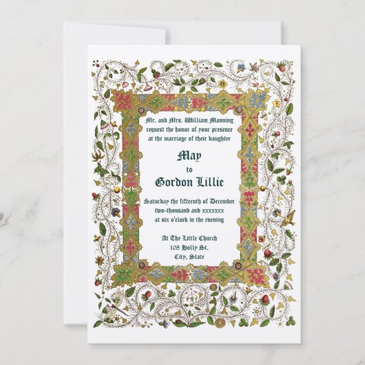 Elegant Victoriaans Tijdperk 1883 Middeleeuws Stij Kaart (Voorkant)