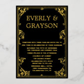 Elegant Victoriaans Uw Foto op Back Gold Folie Uitnodiging (Voorkant)