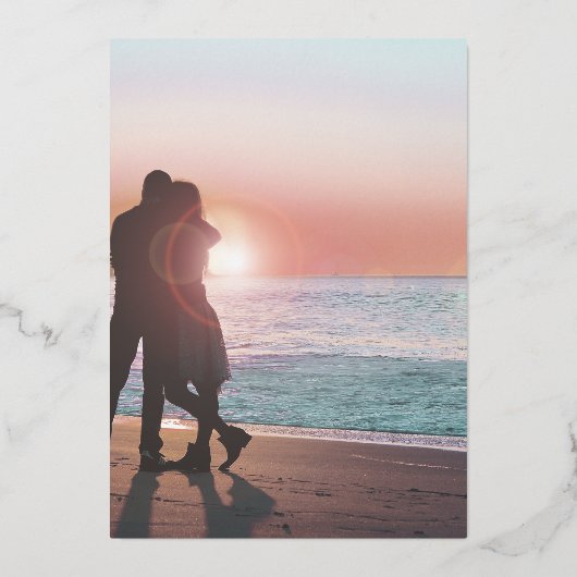 Elegant Victoriaans Uw Foto op Back Gold Folie Uitnodiging (Achterkant)