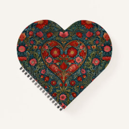 Elegant Victoriaans Valentijnsdag hart ontwerp Notitieboek