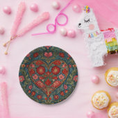 Elegant Victoriaans Valentijnsdag hart ontwerp Papieren Bordje (Feest)