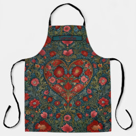 Elegant Victoriaans Valentijnsdag hart ontwerp Schort