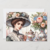 Elegant Victoriaans verjaardag-thee feest Kaart (Achterkant)