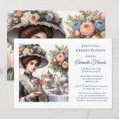 Elegant Victoriaans verjaardag-thee feest Kaart (Voorkant / Achterkant)