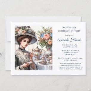 Elegant Victoriaans verjaardag-theekransje Kaart
