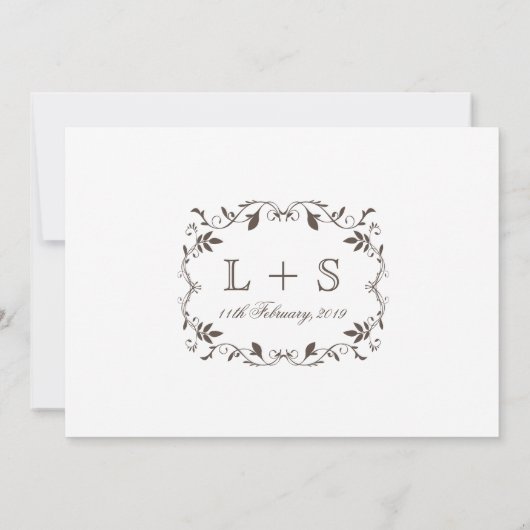 Elegant Victoriaans Vlaams Wit Weddenschap Kaart (Achterkant)