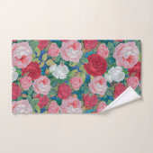 Elegant Victoriaans Waterverf Rood en Roze Rozen | Bad Handdoek (Handdoek)
